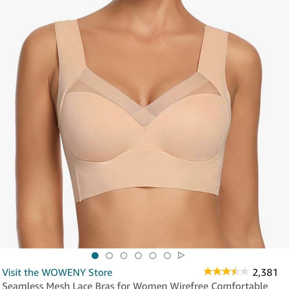 Seamless mesh lace wireless bra